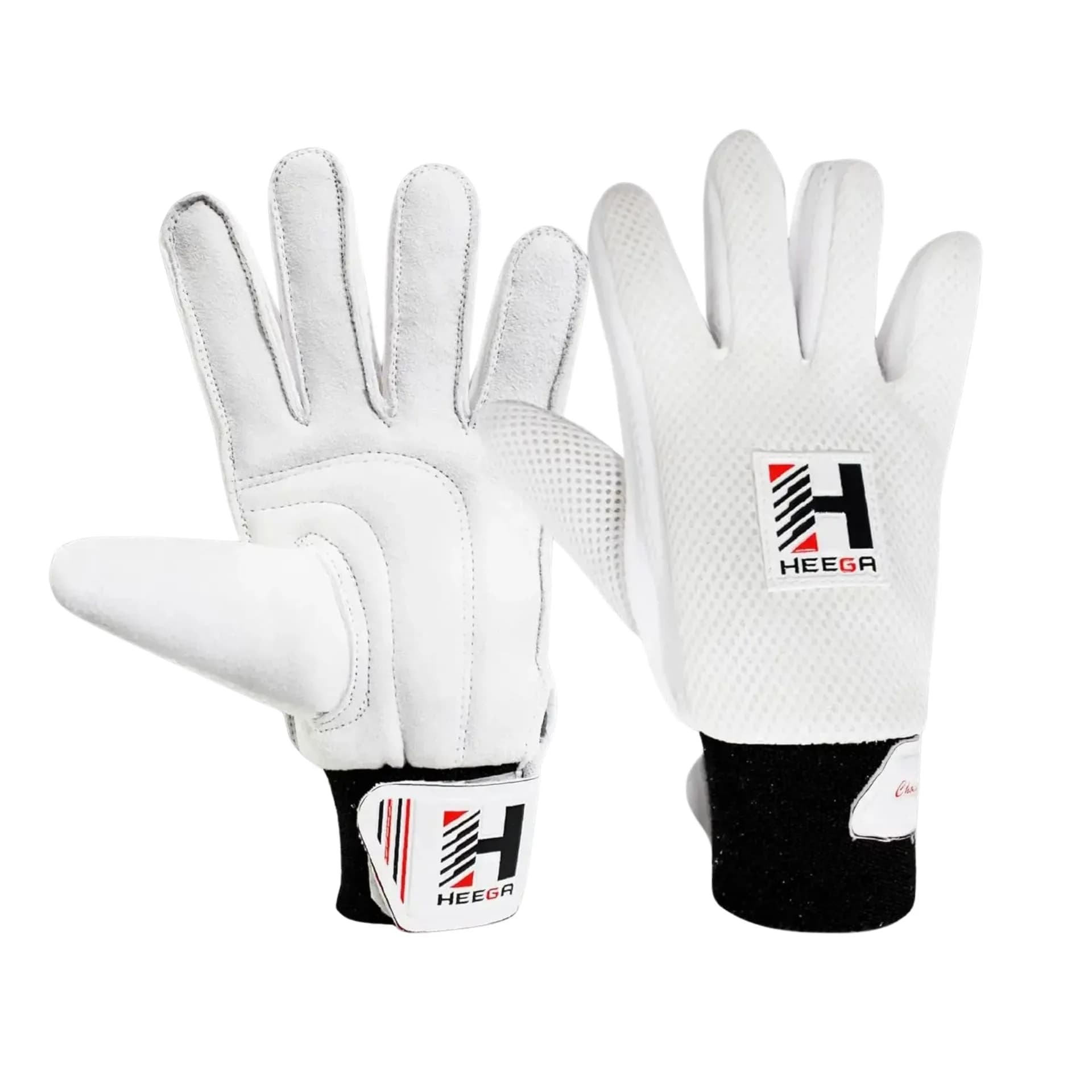 Heega Cricket Batting Gloves-for Beginner Players: Leather Palm |Elastic Towel Wrap for Adult