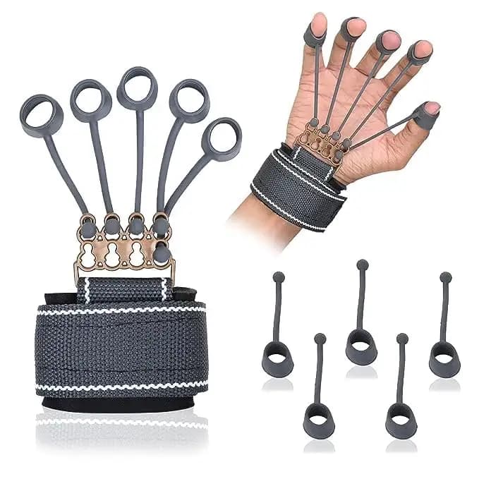 Heega Plastic Finger Extensor Exerciser with Wrist Strap Adjustable Resistance Hand Therapy Band for Finger Strength, Grip Recovery & Mobility (FINGER GRIPPER)